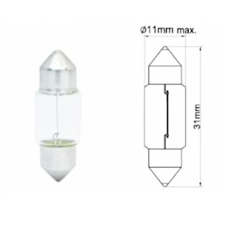 AMPUL NORMAL CAM 12V SOFİT 10W 31MM 2218 AMPUL NORMAL CAM 12V SOFİT 10W 31MM 2218