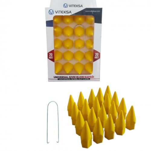 BİJON KAPAĞI VİTEKSA SİVRİ 19MM SARI 20Lİ SET BİJ004SARI BİJON KAPAĞI SİVRİ 19MM SARI 20Lİ SET BİJ004SARI