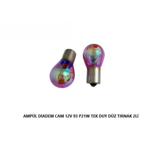 AMPÜL DİADEM CAM 12V 93 P21W TEK DUY DÜZ TIRNAK 2Lİ BA15S