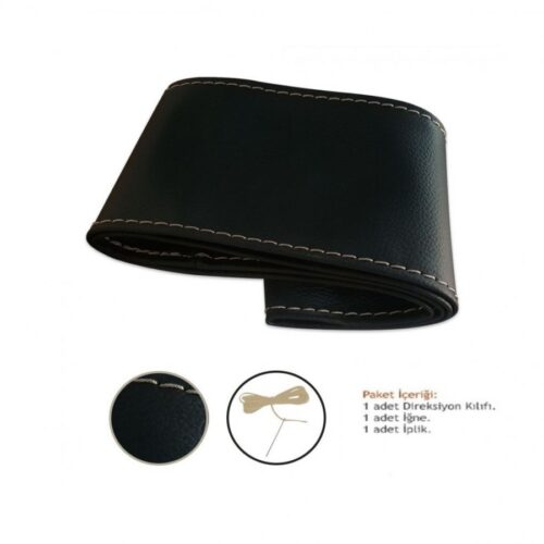 VİTEKSA 90MM 38CM SİYAH DERİ-BEJ İP DİKME DİREKSİYON KILIFI DDK090SB DÜZ 90MM 38CM SİYAH DERİ-BEJ İP DİKME DİREKSİYON KILIFI DDK090SB DÜZ